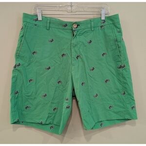 Lilly Pulitzer Green Cotton Everglades Shorts With Embroidered Lizards Size 34